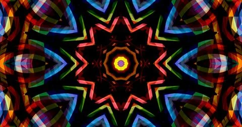 Pixels Flowers Flora Geometric Pattern Background Dark Color Symmetric Stock Illustration