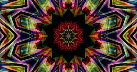 Pixels Flowers Flora Geometric Pattern Background Dark Color Symmetric Illustrazione stock