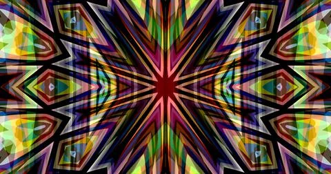 Pixels Flowers Flora Geometric Pattern Background Dark Color Symmetric Stock Illustration