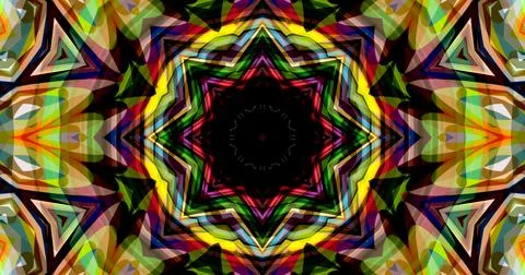 Pixels Flowers Flora Geometric Pattern Background Dark Color Symmetric Stock Illustration