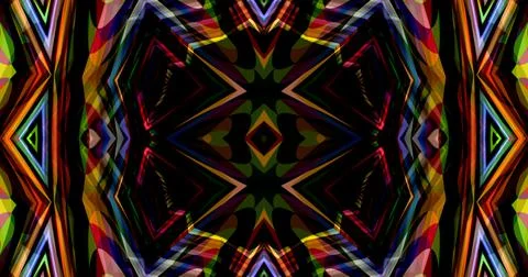 Pixels Flowers Flora Geometric Pattern Background Dark Color Symmetric Illustrazione stock