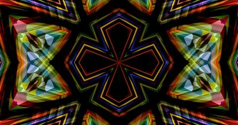 Pixels Flowers Flora Geometric Pattern Background Dark Color Symmetric Stock Illustration