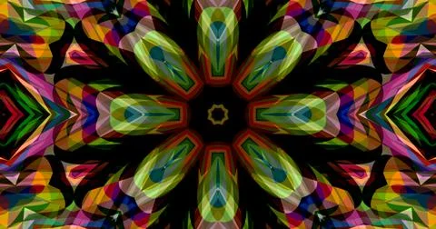 Pixels Flowers Flora Geometric Pattern Background Dark Color Symmetric Stock Illustration