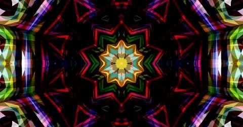 Pixels Flowers Flora Geometric Pattern Background Dark Color Symmetric Stock Illustration