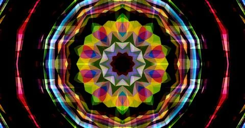 Pixels Flowers Flora Geometric Pattern Background Dark Color Symmetric Stock Illustration