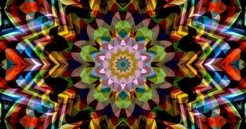 Pixels Flowers Flora Geometric Pattern Background Dark Color Symmetric Stock Illustration