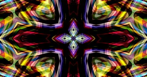 Pixels Flowers Flora Geometric Pattern Background Dark Color Symmetric Ilustração Stock