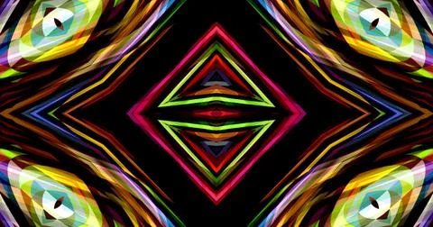 Pixels Flowers Flora Geometric Pattern Background Dark Color Symmetric Ilustração Stock