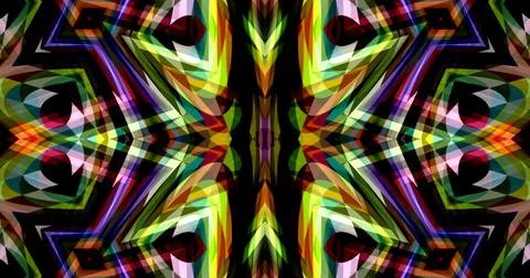 Pixels Flowers Flora Geometric Pattern Background Dark Color Symmetric Ilustração Stock