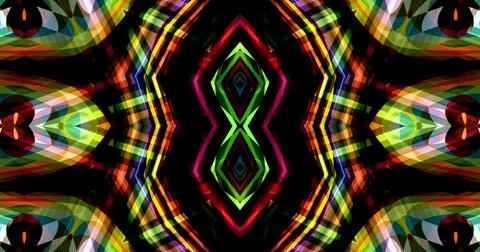 Pixels Flowers Flora Geometric Pattern Background Dark Color Symmetric Stock Illustration