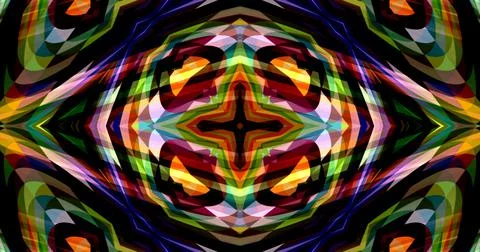 Pixels Flowers Flora Geometric Pattern Background Dark Color Symmetric Ilustração Stock