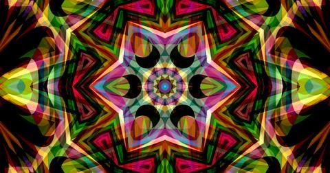 Pixels Flowers Flora Geometric Pattern Background Dark Color Symmetric Stock Illustration