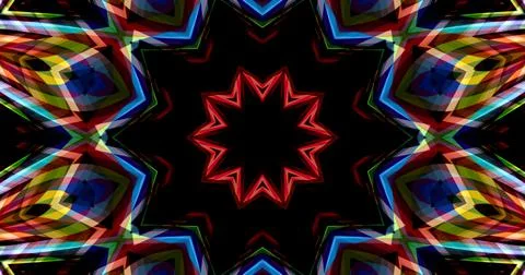 Pixels Flowers Flora Geometric Pattern Background Dark Color Symmetric Illustrazione stock