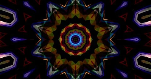 Pixels Flowers Flora Geometric Pattern Background Dark Color Symmetric Ilustração Stock