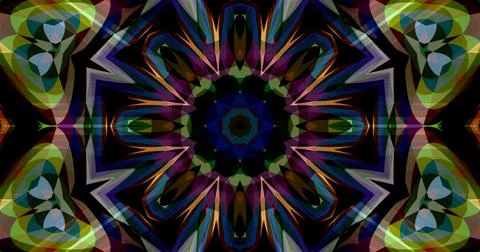 Pixels Flowers Flora Geometric Pattern Background Dark Color Symmetric 스톡 일러스트