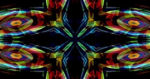 Pixels Flowers Flora Geometric Pattern Background Dark Color Symmetric Stock Illustration