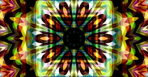 Pixels Flowers Flora Geometric Pattern Background Dark Color Symmetric Stock Illustration