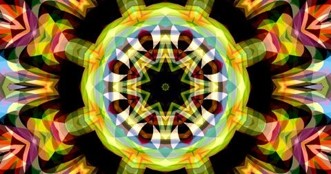 Pixels Flowers Flora Geometric Pattern Background Dark Color Symmetric Stock Illustration