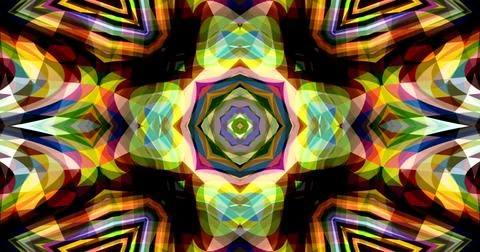 Pixels Flowers Flora Geometric Pattern Background Dark Color Symmetric Stock Illustration