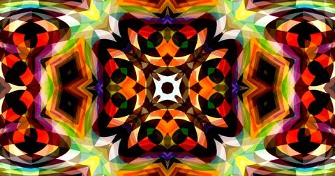 Pixels Flowers Flora Geometric Pattern Background Dark Color Symmetric Stock Illustration