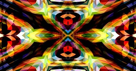 Pixels Flowers Flora Geometric Pattern Background Dark Color Symmetric Stock Illustration