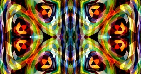 Pixels Flowers Flora Geometric Pattern Background Dark Color Symmetric Stock Illustration