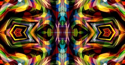 Pixels Flowers Flora Geometric Pattern Background Dark Color Symmetric Stock Illustration