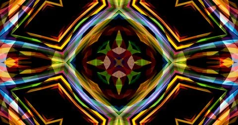 Pixels Flowers Flora Geometric Pattern Background Dark Color Symmetric Ilustração Stock