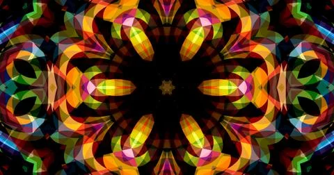 Pixels Flowers Flora Geometric Pattern Background Dark Color Symmetric Stock Illustration