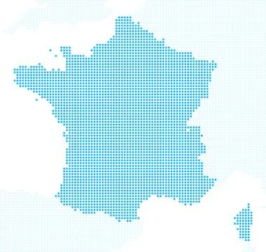 Pixels France map Stock Illustration