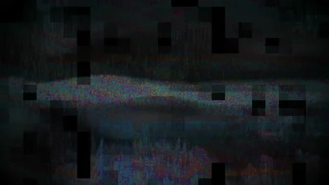 Pixels Run on Noise Waves Dark Abstract Backgound Stock Footage 118944468