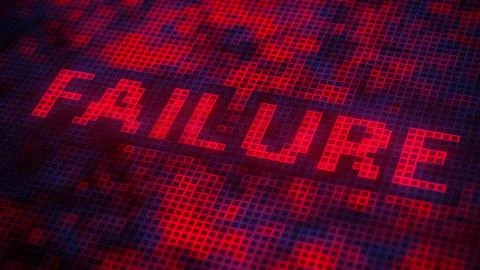 Pixels on the screen compose FAILURE text. 3D rendering Stock Illustration