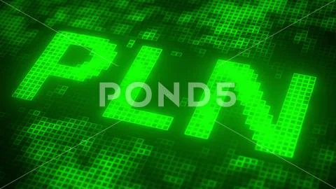 Pixels on the screen compose PLN text. 3D rendering: Royalty Free ...
