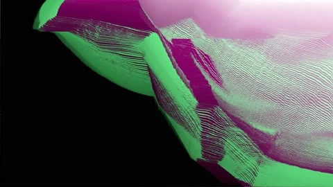 Pixels waves, ripples, abstract pixelated shapes, TV, alpha, LOOP Stock Footage 118560174