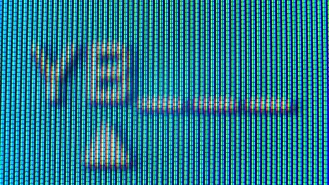 Pixels in the working old analog TV screen close up. Red, blue and green dot Stock Footage 145914042