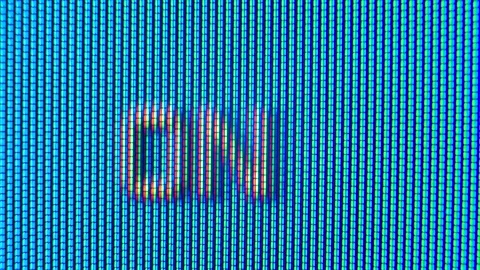 Pixels in the working old analog TV screen close up. Red, blue and green dot Stock Footage 145914052