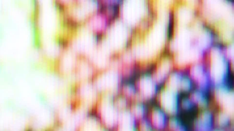 Pixels in the working old analog TV screen close up. Red, blue and green dot Stock Footage 145914195