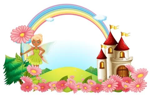 A pixie and a castle 스톡 일러스트
