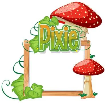 Pixie logos with blank banner on white background Stock Illustration
