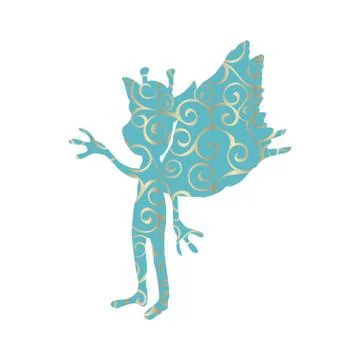 Pixie pattern silhouette mythical animal fantasy Stock Illustration