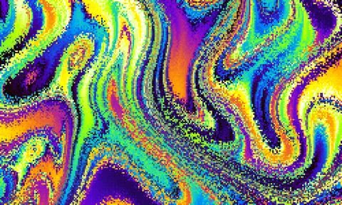 Pixilated psychedelic background. Moire overlapping effect. Vector image. 库存插图