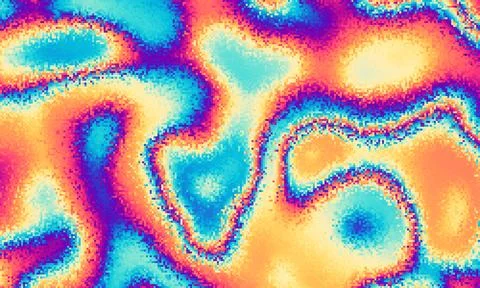 Pixilated psychedelic background. Moire overlapping effect. Vector image. Illustrazione stock