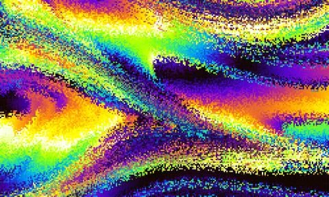 Pixilated psychedelic background. Moire overlapping effect. Vector image. 库存插图