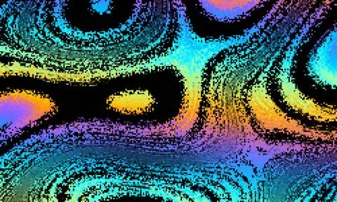 Pixilated psychedelic background. Moire overlapping effect. Vector image. 库存插图