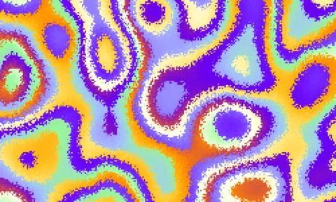 Pixilated psychedelic background. Moire overlapping effect. Vector image. Illustrazione stock