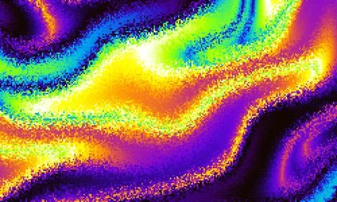 Pixilated psychedelic background. Moire overlapping effect. Vector image. 库存插图
