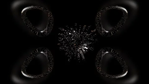 PixSFX Abstract Floating Rings Core 4K Video stock 327920147