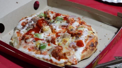 Pizza with adding solt and spice Stock Footage 326352088