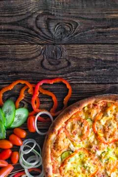 Pizza and components Stock Photos