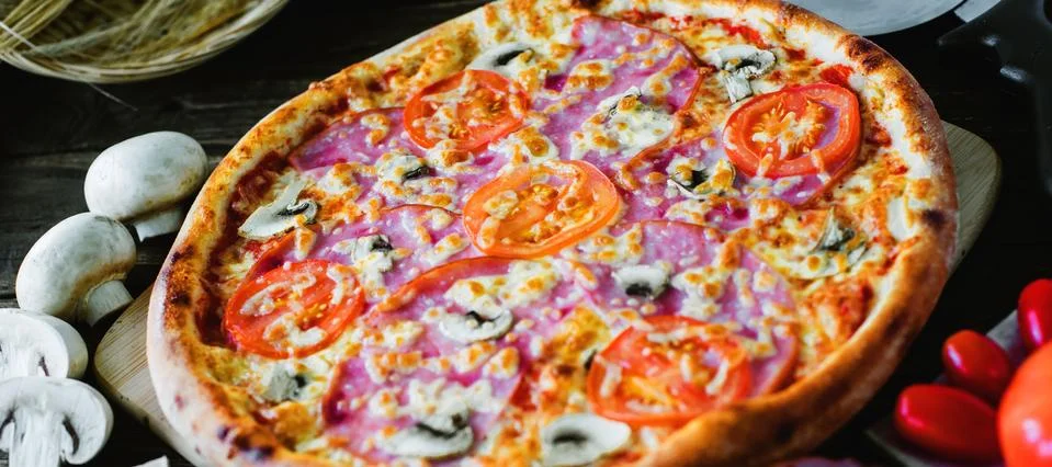 Pizza and components Stock Photos